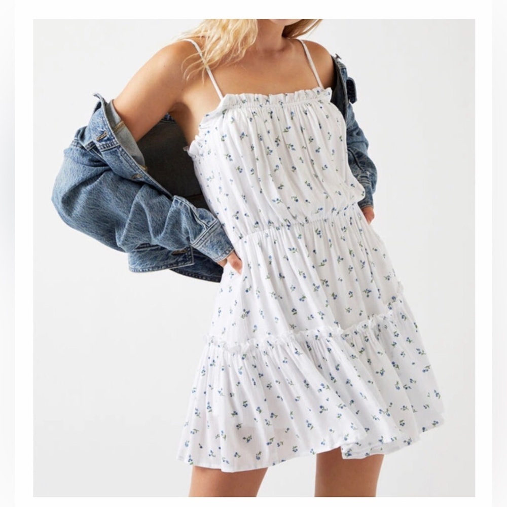 La Hearts White Floral Mini Dress